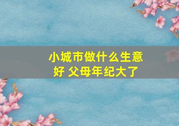 小城市做什么生意好 父母年纪大了